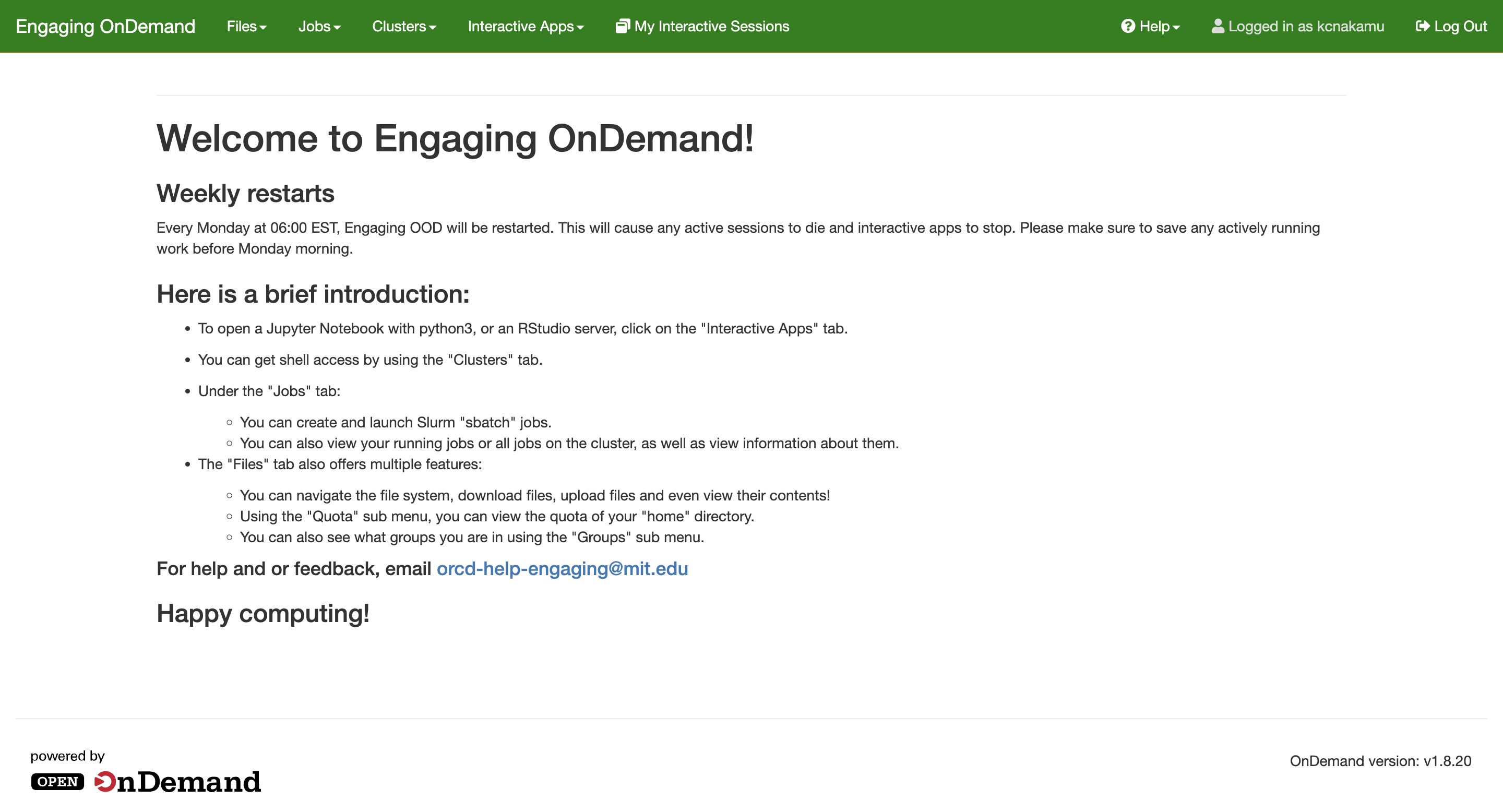 Engaging OnDemand Page